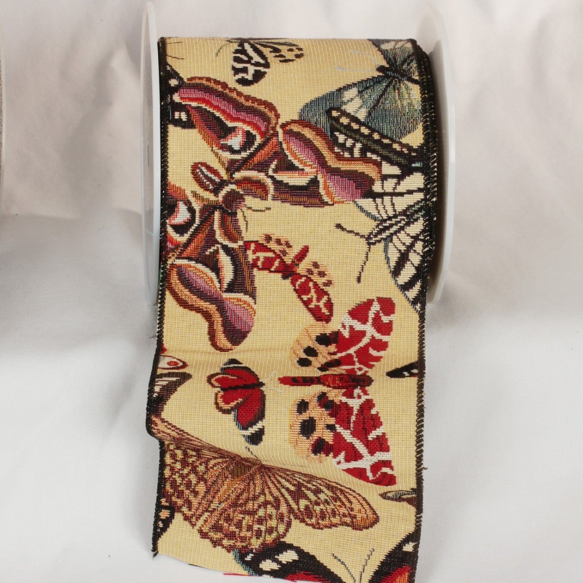 Butterfly Garden Wired Craft Ribbon - 5 Inch x 9 Yards Decorative Ribbon for Gift Wrapping, Floral Arrangements, DIY Crafts & Home Decor