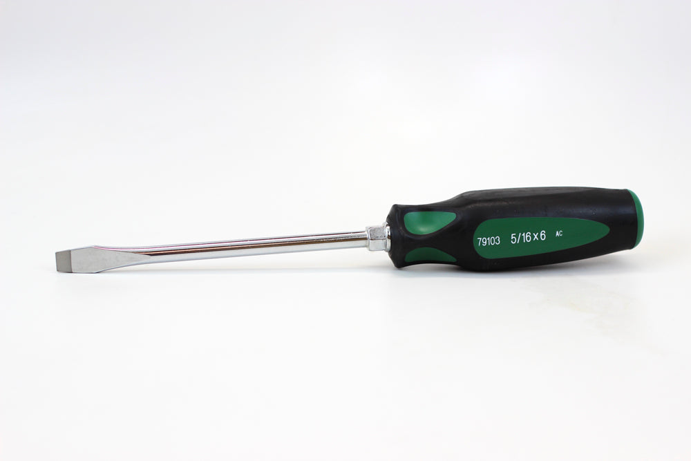 5/16 x 6 Inch Keystone CushionGrip Slotted Screwdriver - Comfort Grip Handle for Home Repairs, DIY Projects & Professional Use