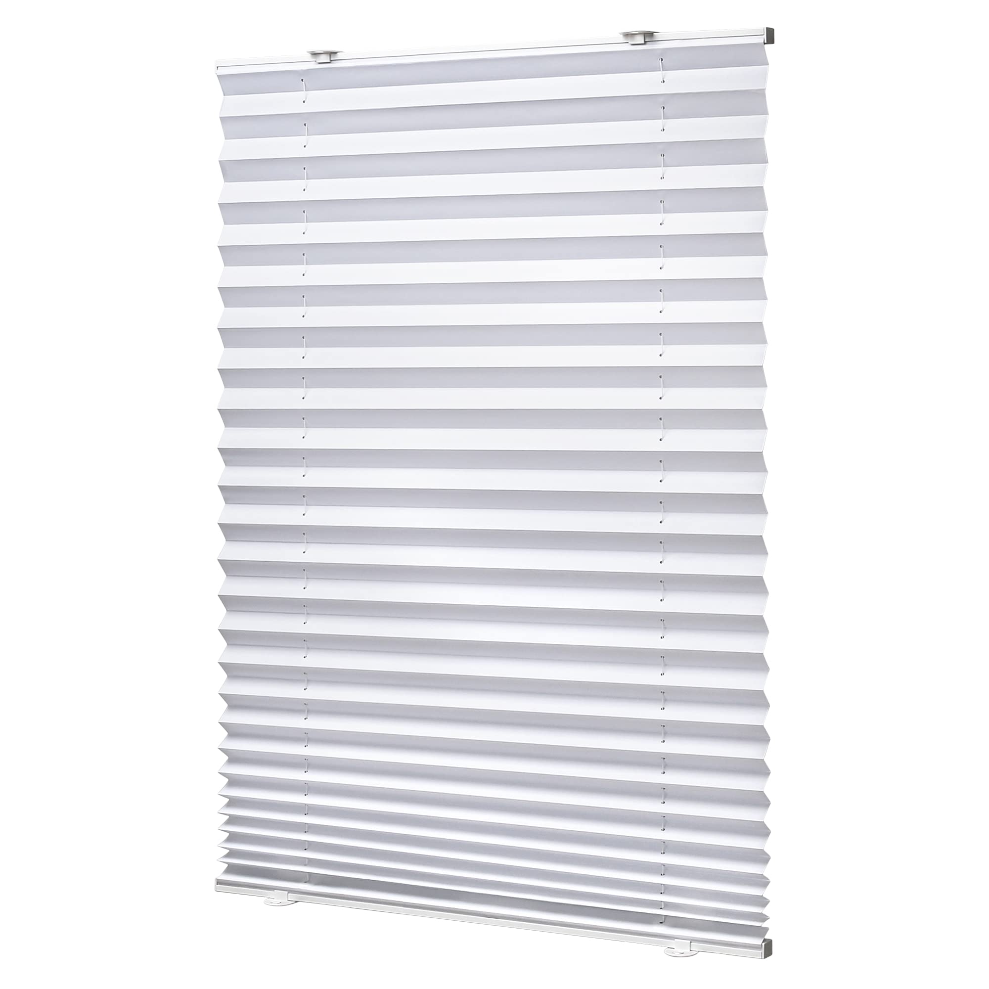 Tool-Free Cordless Pleated Window Shades with Suction Cups - Light Filtering Top Down Bottom Up Design - 25