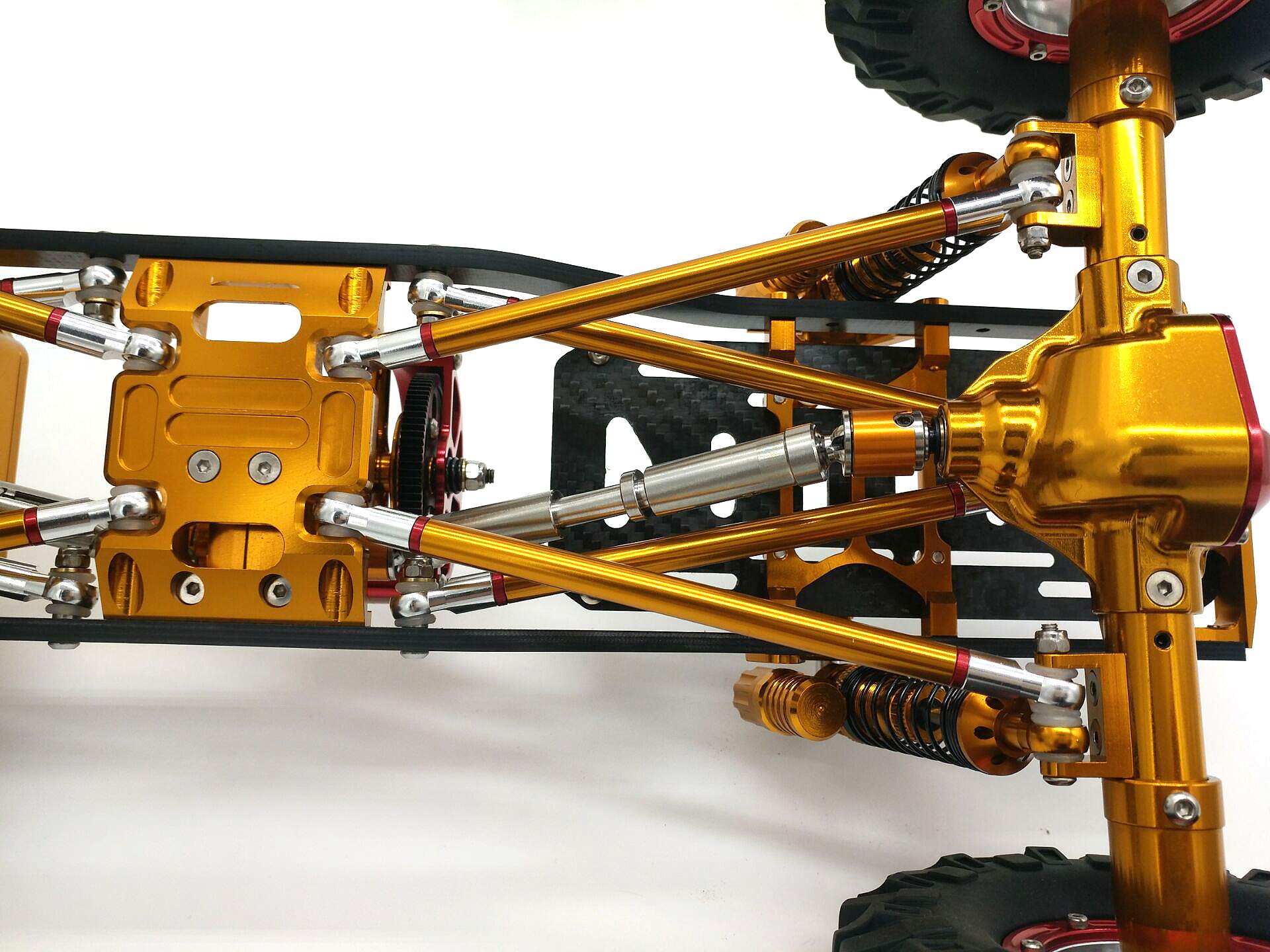 1/10 Scale CNC RC Rock Crawler Chassis - Upgraded Yellow SCX10 Tires for Off-Road Adventure & Trail Crawling