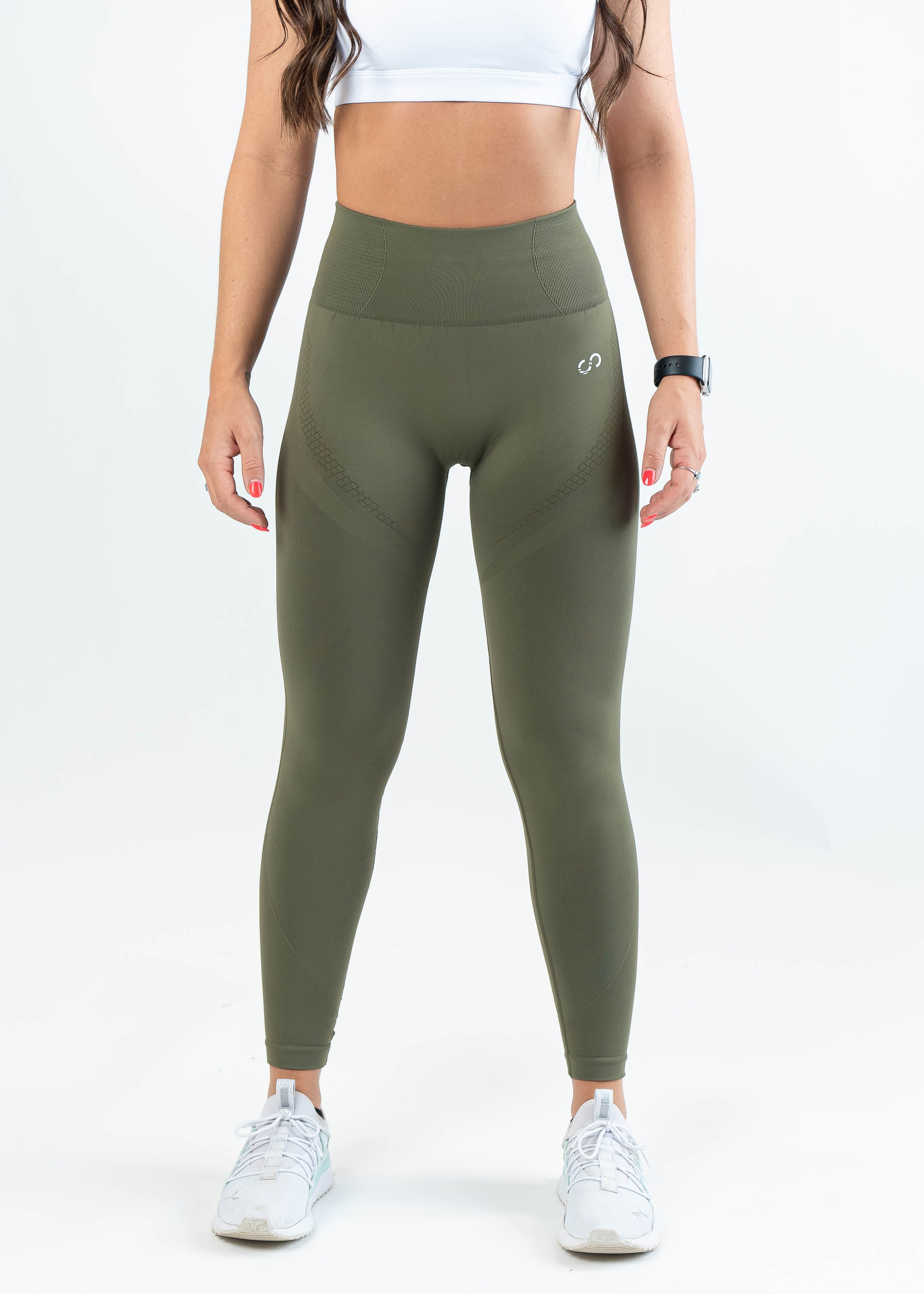 Sculpt Seamless Leggings for Women - High Waisted Yoga Pants in Grenade Green | Perfect for Gym, Running & Everyday Wear