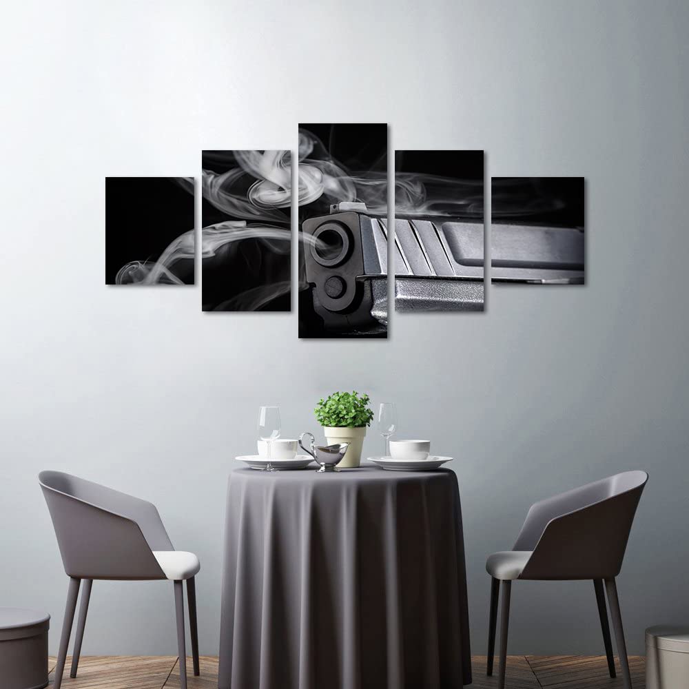 Yatsen Bridge Canvas Wall Art Set - Framed Gun Posters Painting for Living Room & Bedroom Decor - Ready to Hang Gun Artwork Gift for Men, Husband, Boyfriend - 50''W x 24''H - Perfect for Man Cave, Office & Home Theater Decor