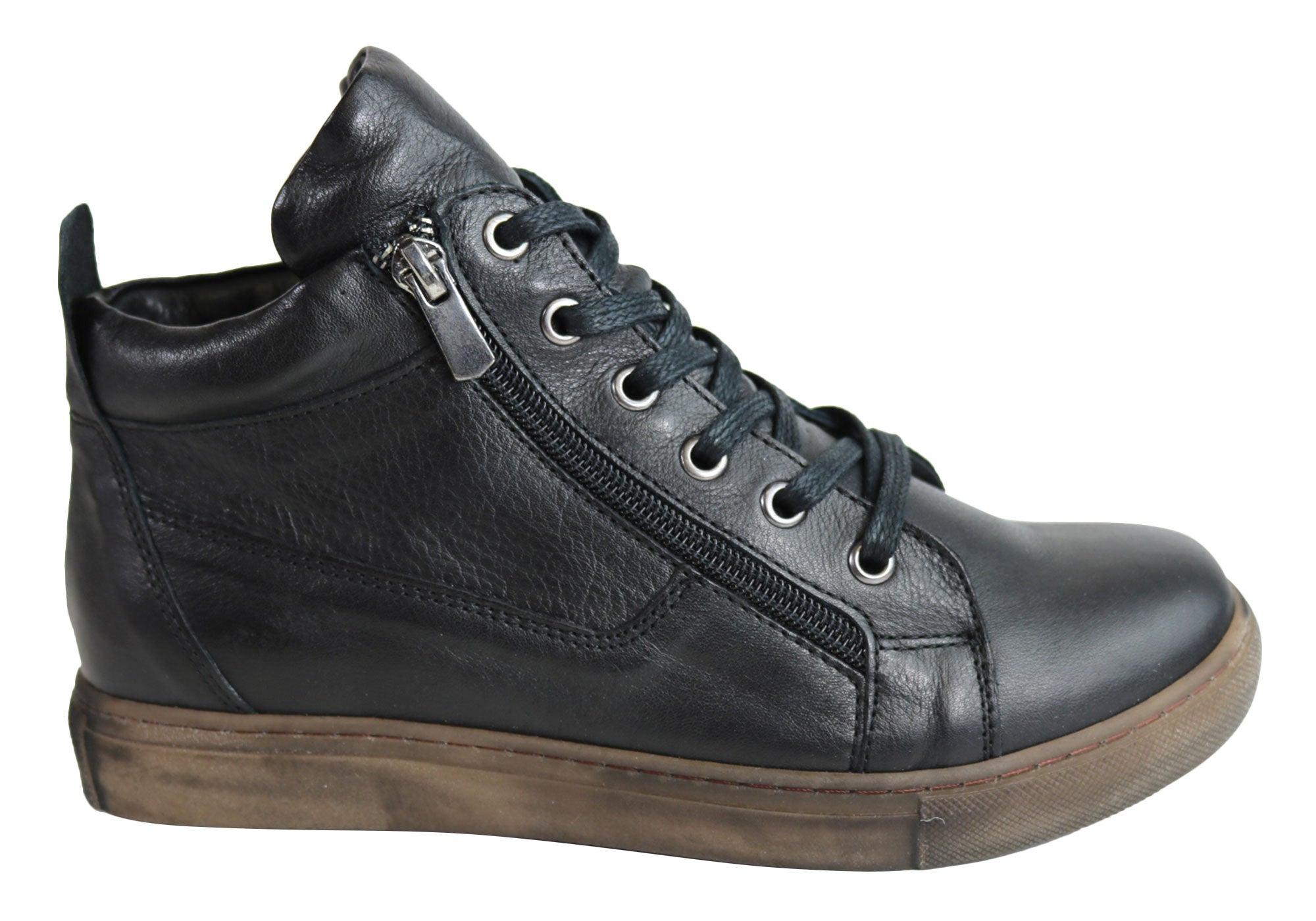 Women's Comfort EG1570 Flat Leather Ankle Boots - European Style for Casual Wear, Office & Walking