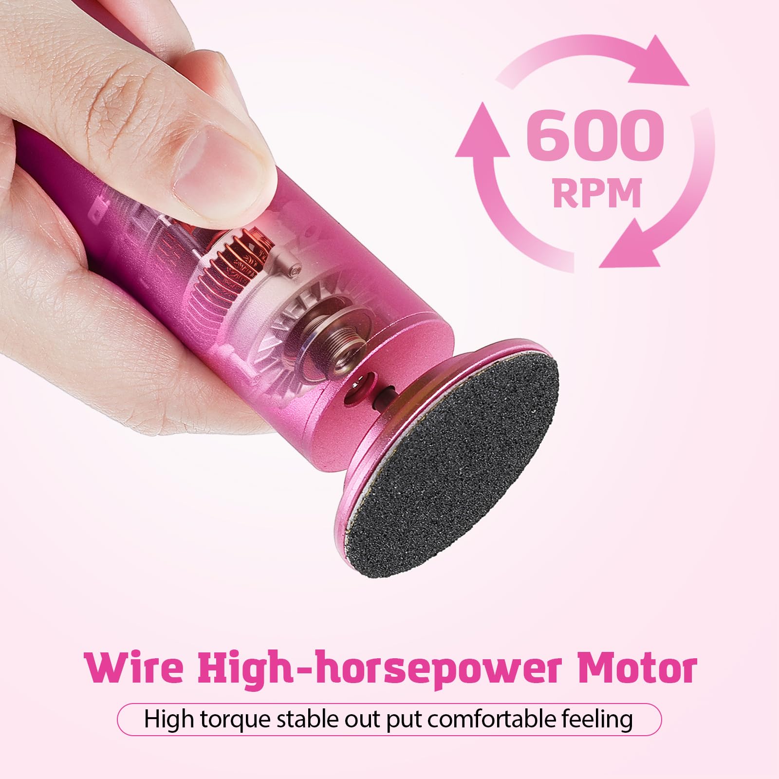 Electric Foot Callus Remover - Adjustable Speed Pedicure Tool with 60 Sandpaper Discs for Dead Skin & Callus Removal | Professional Foot File for Men & Women (Matte Purple) | Perfect for Home Pedicures & Foot Care Routines