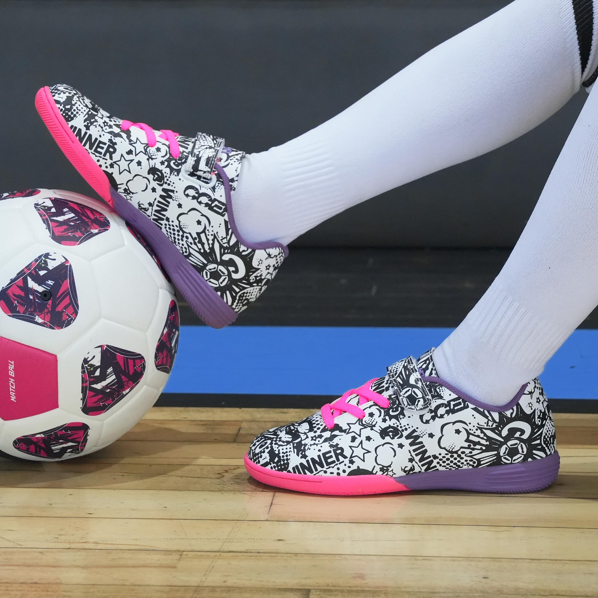 Brooman Kids Indoor Soccer Shoes for Boys & Girls - Lightweight Futsal Shoes for Training & Games - Perfect for Gym Floors, Turf & Indoor Courts