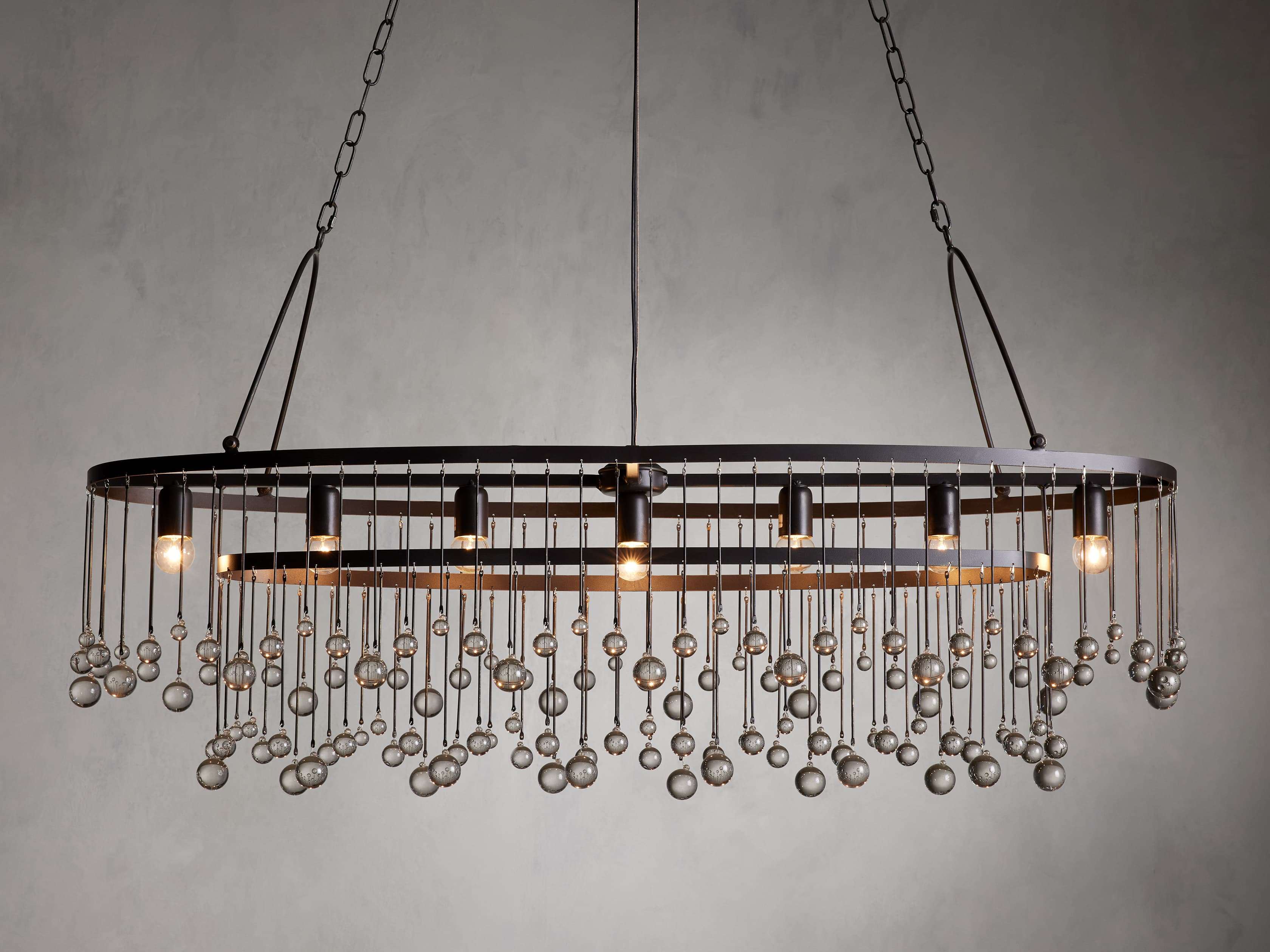 Elegant Aubrey Oval Chandelier - Modern Crystal Ceiling Light Fixture for Dining Room, Bedroom & Living Room Decor