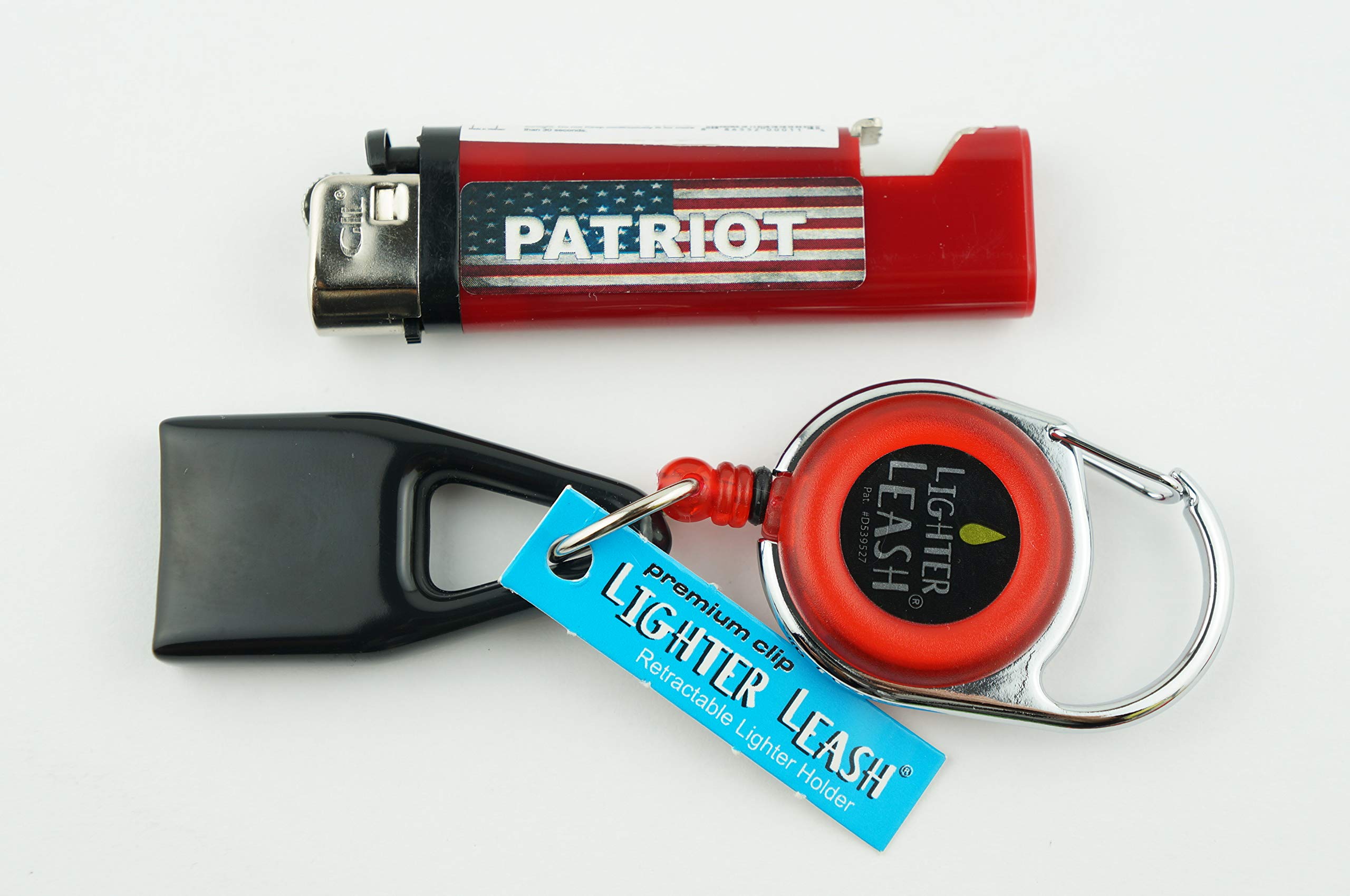 Premium Lighter Leash Clip & Patriot Lighter with Opener - 2-Pack for Outdoor Adventures