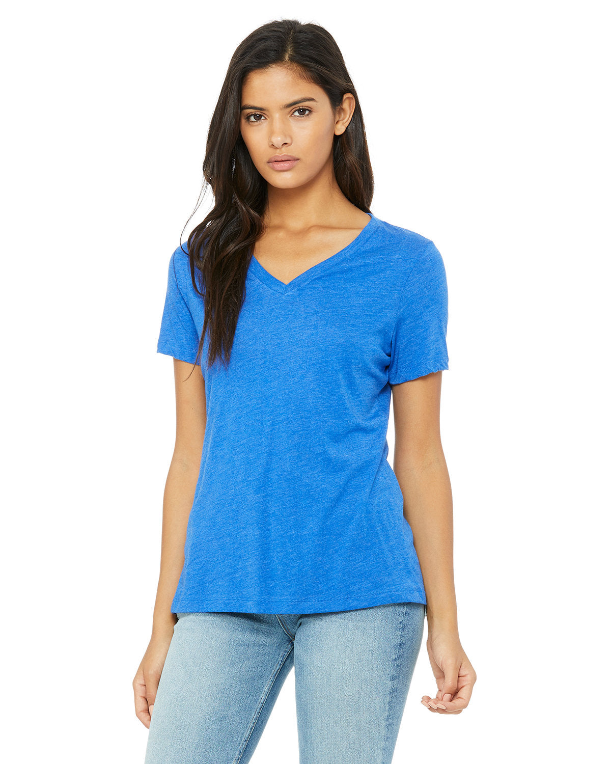 Bella + Canvas 6415 Women's Relaxed Tri-Blend V-Neck T-Shirt - Soft & Comfortable Casual Tee for Everyday Wear, Gym, and Lounge