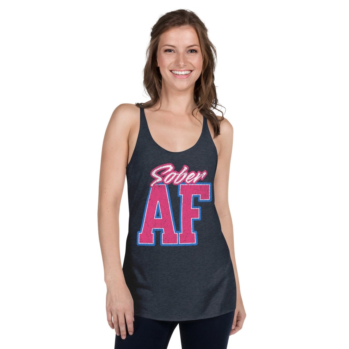 Sober AF Women's Racerback Tank Top - Comfortable Workout Shirt for Yoga, Running & Gym - Breathable Athletic Wear for Fitness & Casual Style