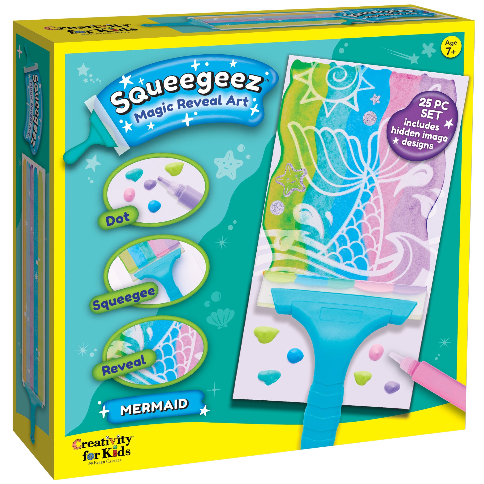 Magic Reveal Art Mermaid Squeegee - DIY Painting Kit for Kids & Adults - Creative Window & Glass Art Tool - Perfect for Birthday Parties, Classroom Activities & Home Decor