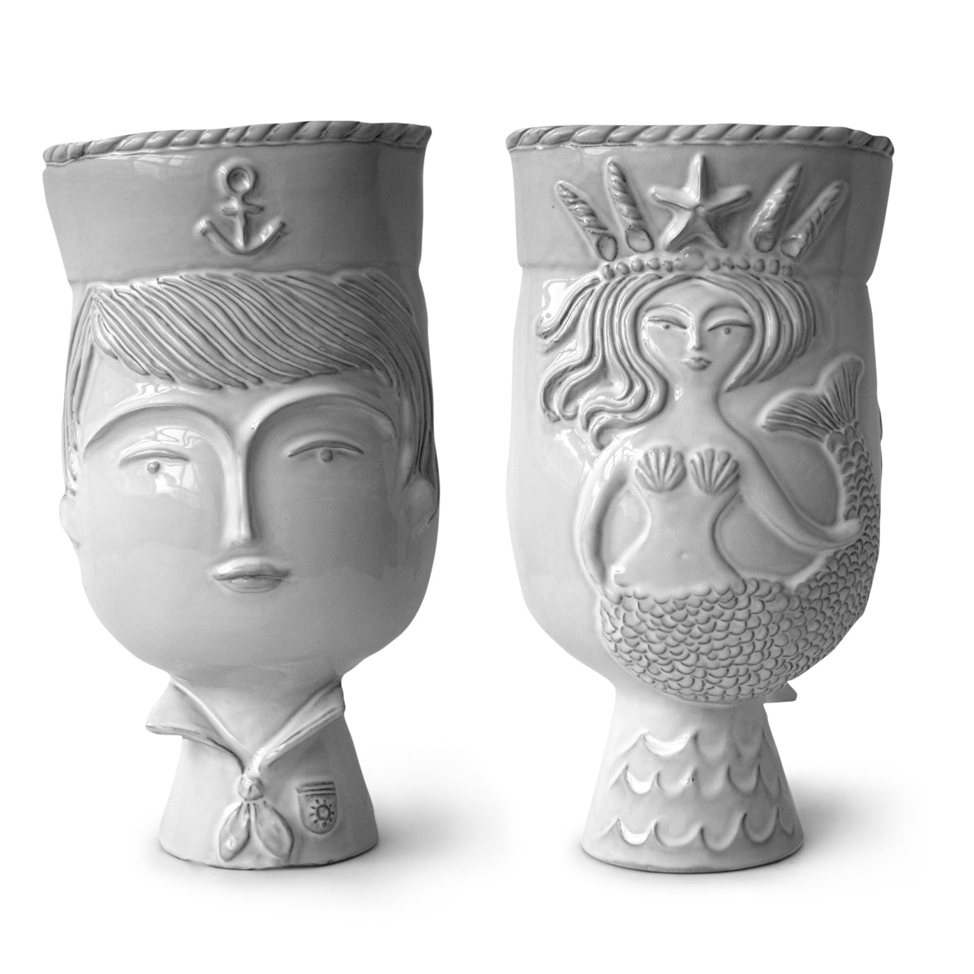 Utopia Sailor Mermaid Vase - Handmade Ceramic Decorative Vase for Home, Office & Wedding Decor | Perfect for Coastal, Nautical & Mermaid Themed Interiors