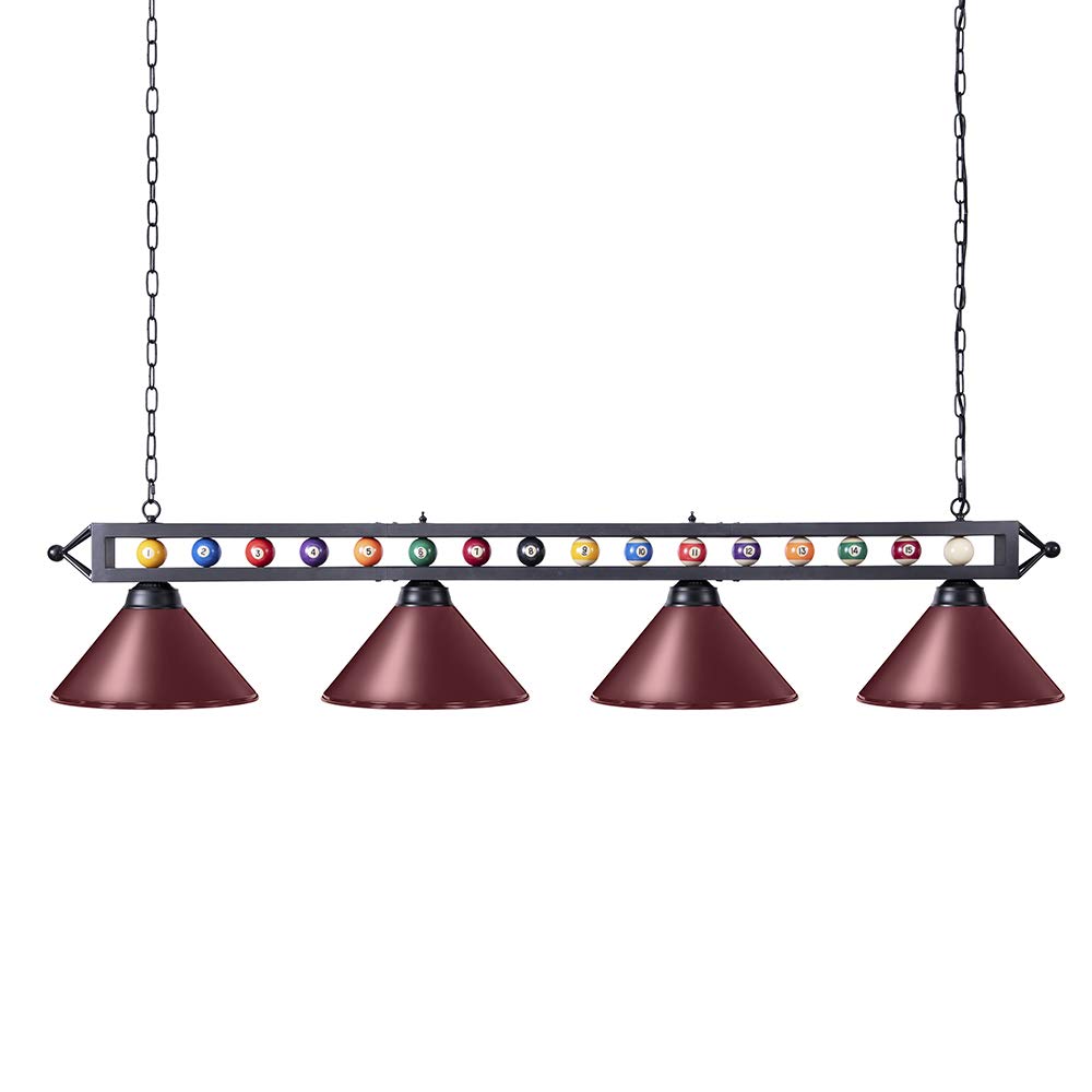 Wellmet 70'' Billiard Table Light - 4-Light Industrial Hanging Fixture for Pool Tables, Game Rooms & Kitchen Islands | Durable Lighting for Home Bars, Man Caves & Entertainment Spaces