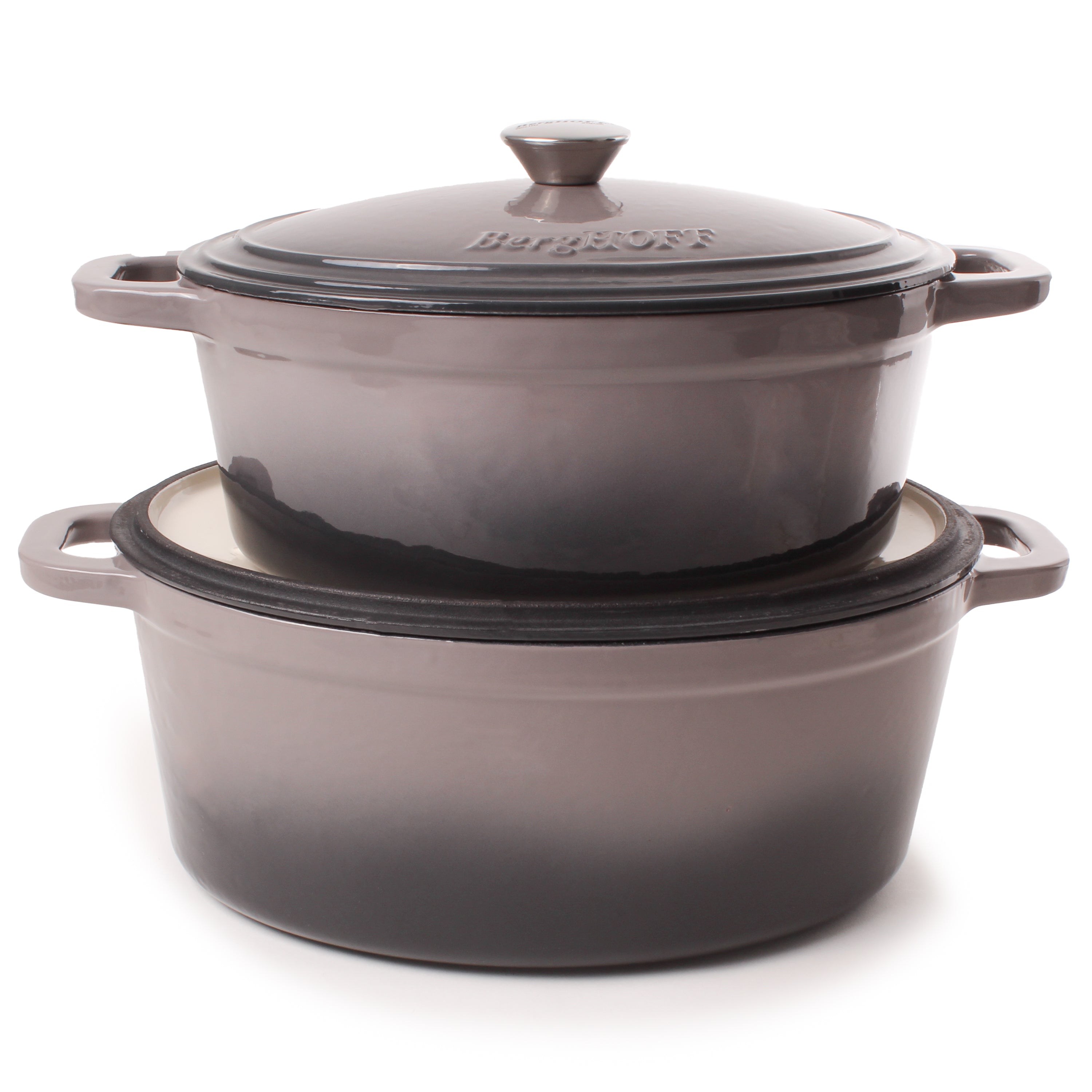 BergHOFF Neo Cast Iron 5-Quart Oval Dutch Oven with Lid | 11.5-Inch Enameled Cookware for Braising, Roasting & Baking | Perfect for Soups, Stews & Bread Making