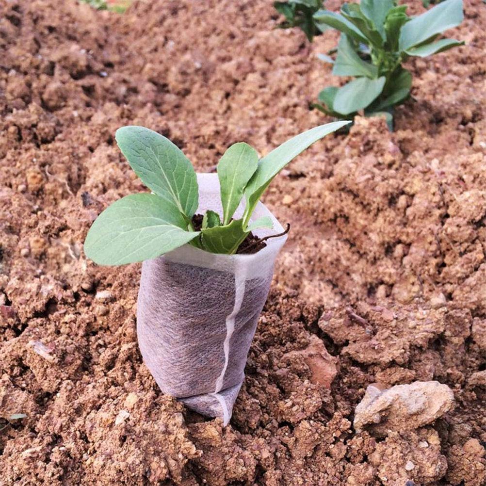 Yardwe 200PCS Non-Woven Plant Grow Bags - 4.3 x 2.8 Inch Nursery Fabric Pots for Seedlings, Vegetables & Herbs - Breathable & Durable Garden Planting Bags for Indoor/Outdoor Gardening
