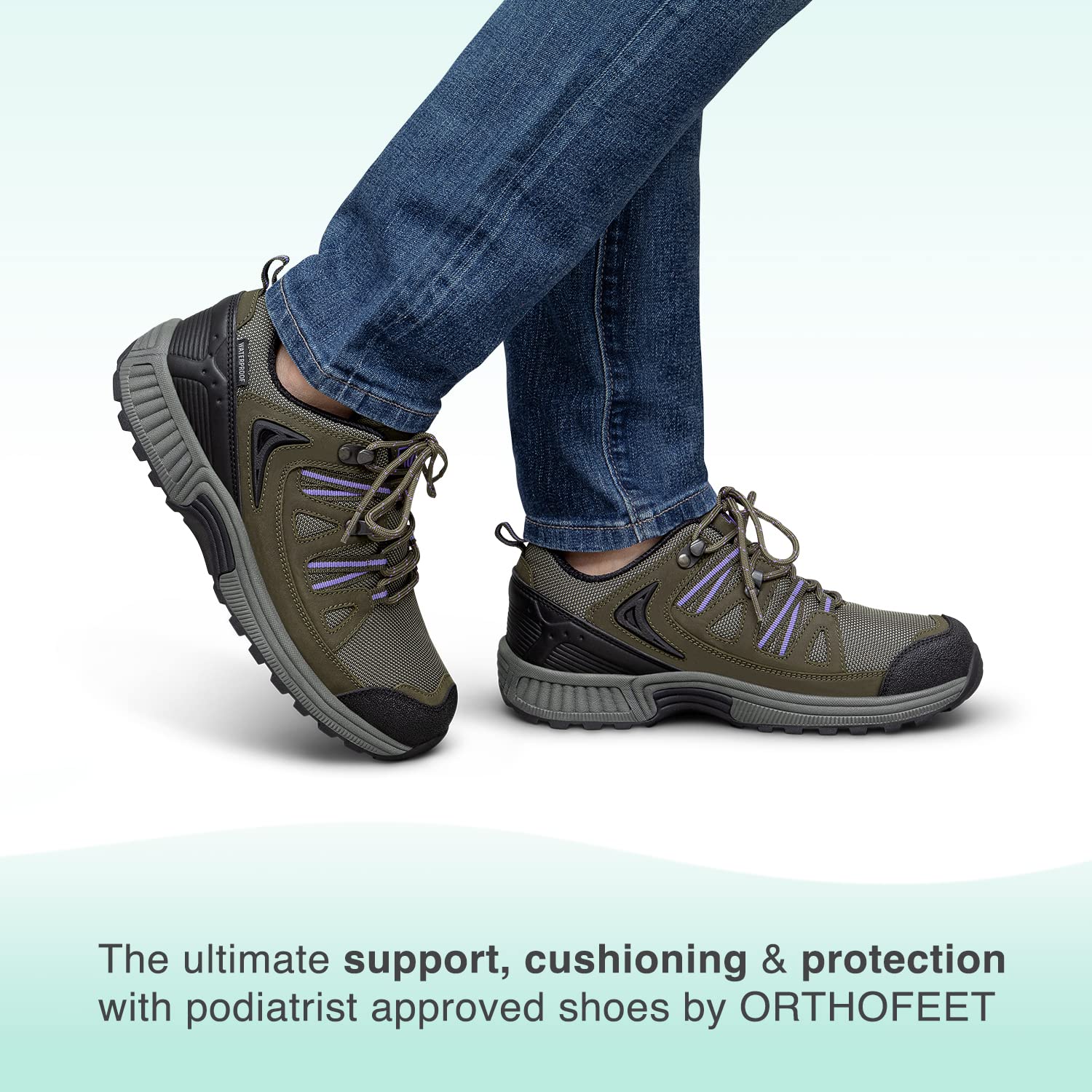 Orthofeet Women's Orthopedic Walking Shoes - Waterproof Sneakers for Plantar Fasciitis, Arch Support & Pain Relief - Comfortable Slip-Resistant Casual Shoes for Work, Travel & Everyday Wear
