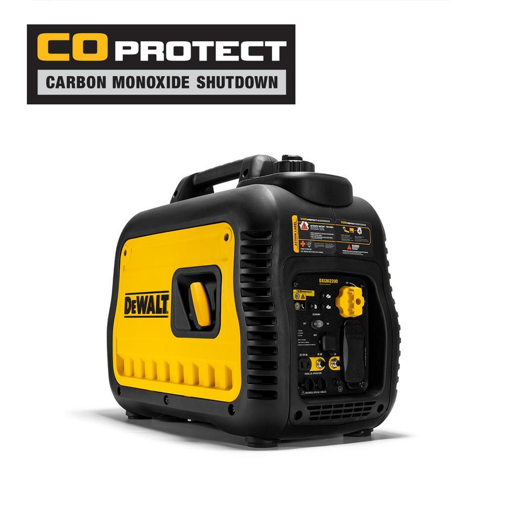 DEWALT DXGNI2200 1700W/2200W Portable Inverter Generator with CARB Compliance - Quiet Power for Camping, RV Trips & Emergency Backup