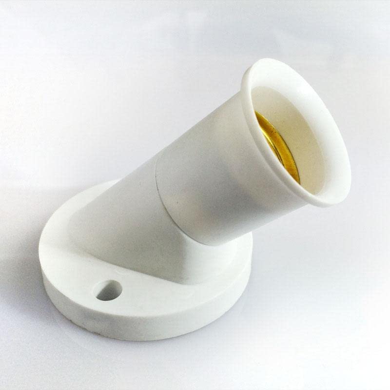 E27 Oblique Screw Lamp Base Socket - White Light Bulb Holder Adapter for Wall Lamps, Ceiling Lights & DIY Lighting Projects - Perfect for Home, Office and Commercial Use