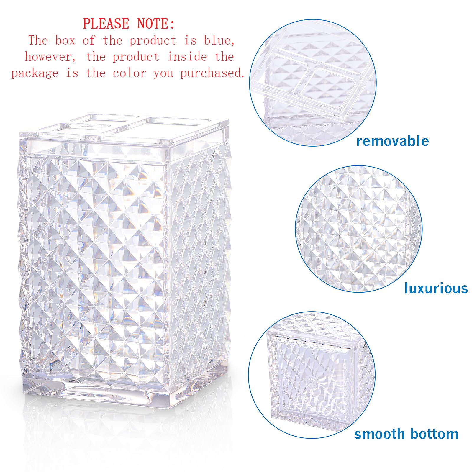 6-Piece Clear Acrylic Bathroom Accessories Set - Toothbrush Holder, Cup, Soap Dispenser, Toilet Brush Set & Soap Dish | Modern Bathroom Decor | Housewarming Gift for New Home, Apartment or Dorm