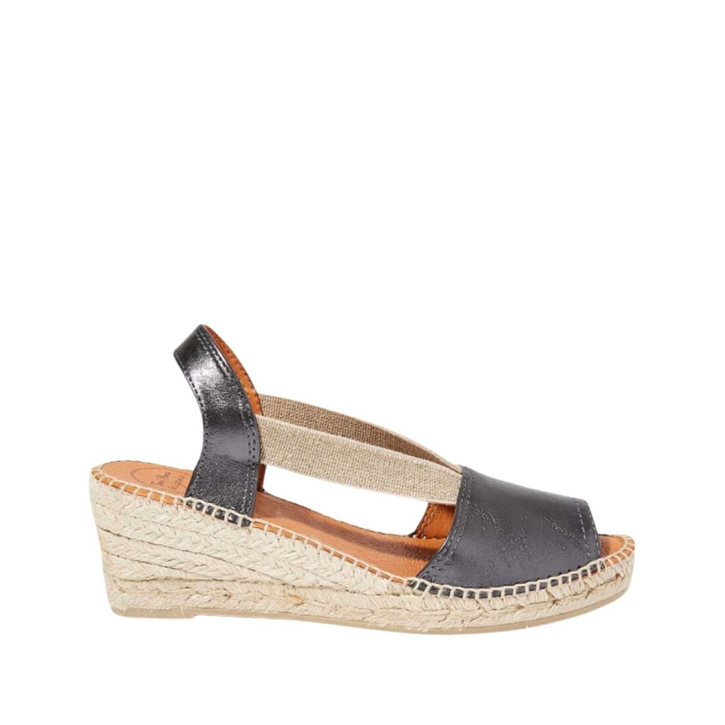 Women's Plain Leather Wedge Espadrilles - Comfortable Summer Sandals for Beach, Vacation & Casual Outings | Teide P Collection