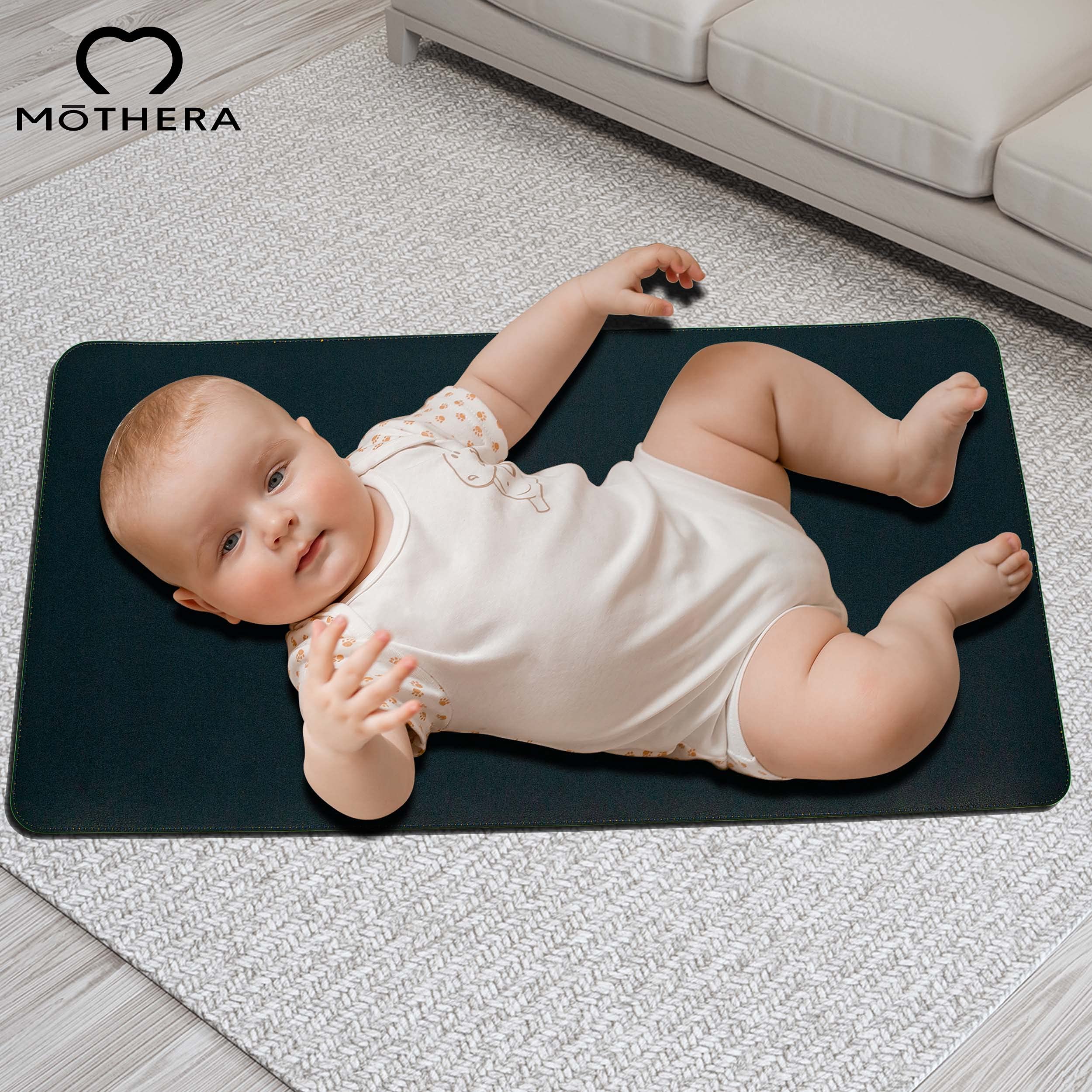 Vegan Leather Diaper Changing Pad - Compact & Wipeable Baby Changing Mat - Portable 13