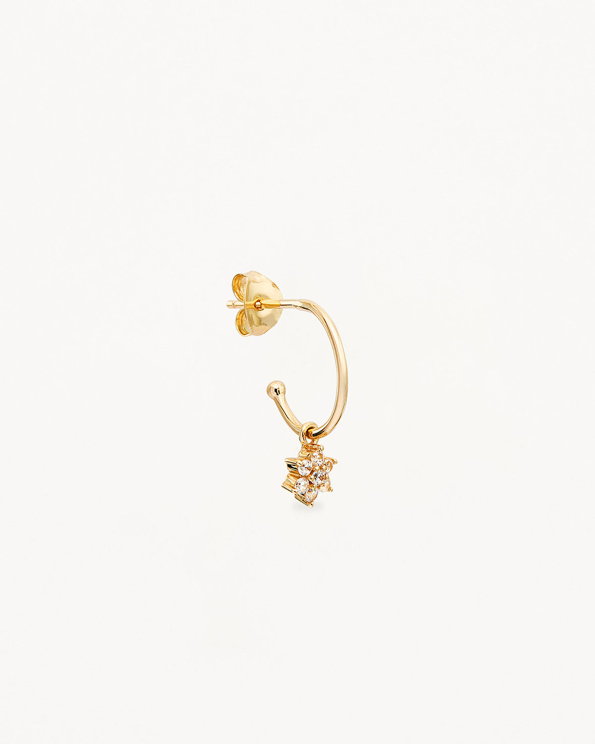 14K Solid Gold Crystal Lotus Flower Hoop Earrings for Women - Elegant Boho Chic Jewelry for Party, Wedding & Everyday Wear