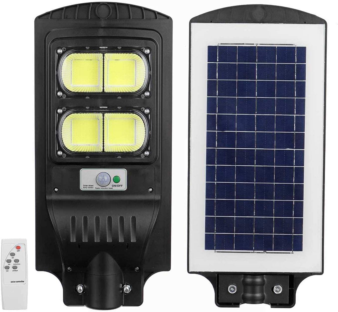 1000W Solar Motion Sensor Street Light - LED Outdoor Security Lighting with Human Body Detection & Remote Control - Perfect for Driveways, Gardens, and Pathways