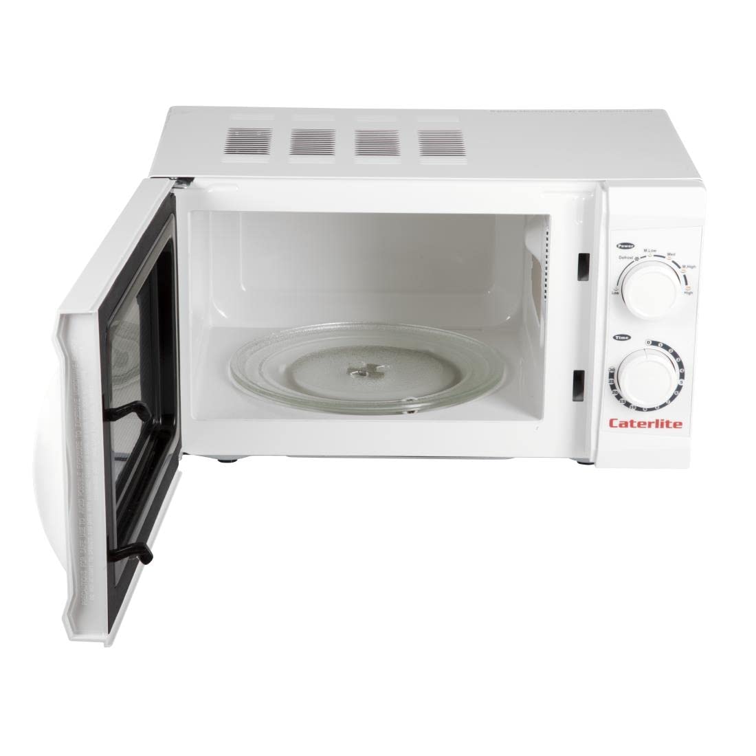 Caterlite Compact Microwave Oven 700W - 6 Power Levels, Stainless Steel Design - Perfect for Small Kitchens, Dorms & Office Break Rooms