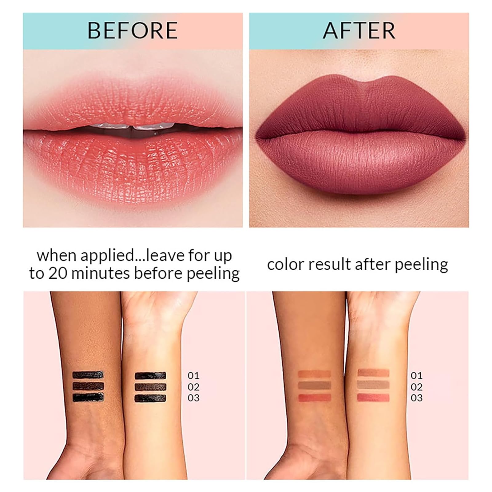Timbersonic Peel-Off Lip Stain - Long Lasting Waterproof Lip Tint & Liner (Nude Shades) for Daily Wear, Parties & Special Occasions