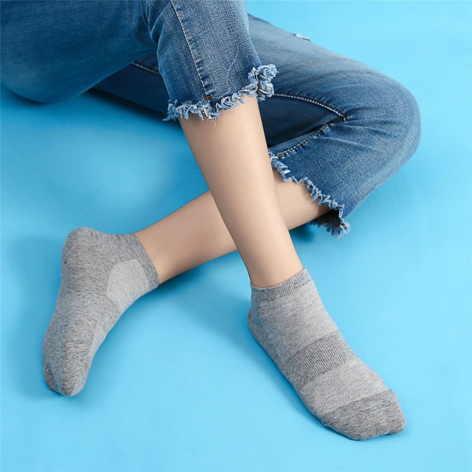 Low Cut Ankle Cotton Socks for Women - 3 Pairs Cushioned Athletic Running Socks with Breathable Comfort - Perfect for Gym, Jogging, Yoga & Everyday Wear