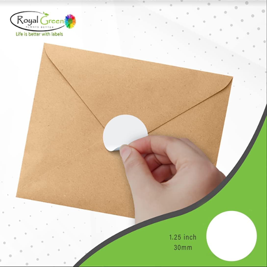 Royal Green Round Dot Sticker Labels - 225 Pack for Envelopes, Invitation Seals, Arts & Crafts, Scrapbooking, Gift Wrapping & DIY Projects (Black)