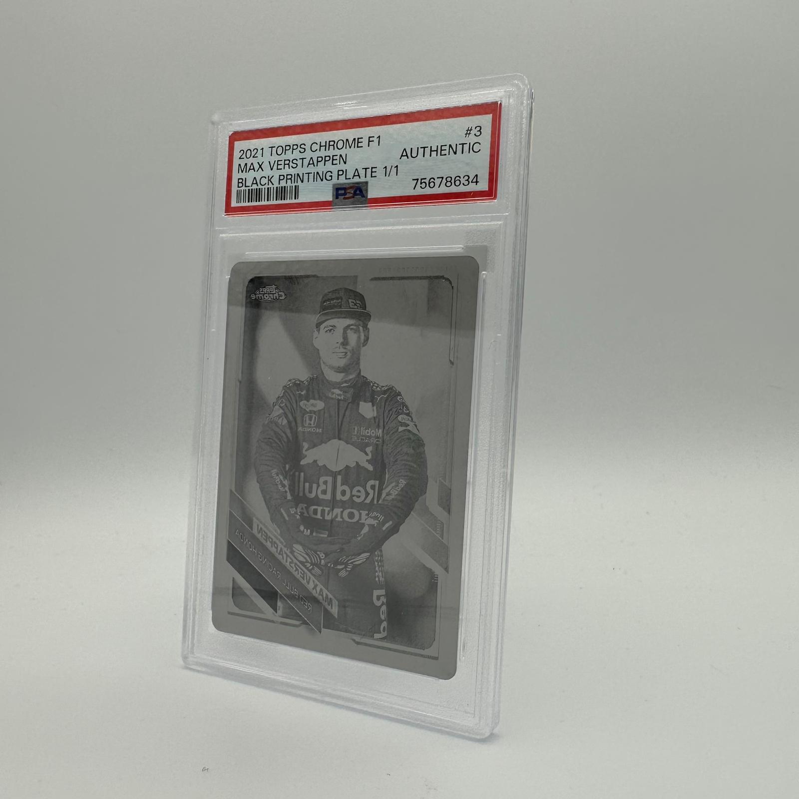 Max Verstappen #3 Black Printing Plate Chrome 2021 - Limited Edition Collectible for Formula 1 Fans & Racing Memorabilia Enthusiasts - Perfect for Display, Gifts, and Sports Collections