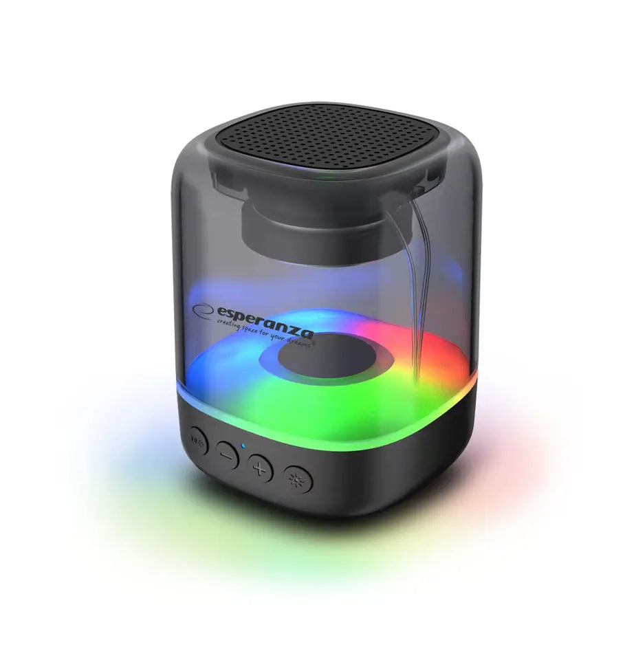 Esperanza EP154 Bluetooth FM LED RGB Speaker - 3W Portable Wireless Speaker with Colorful Lights for Parties, Home, Outdoor & Travel