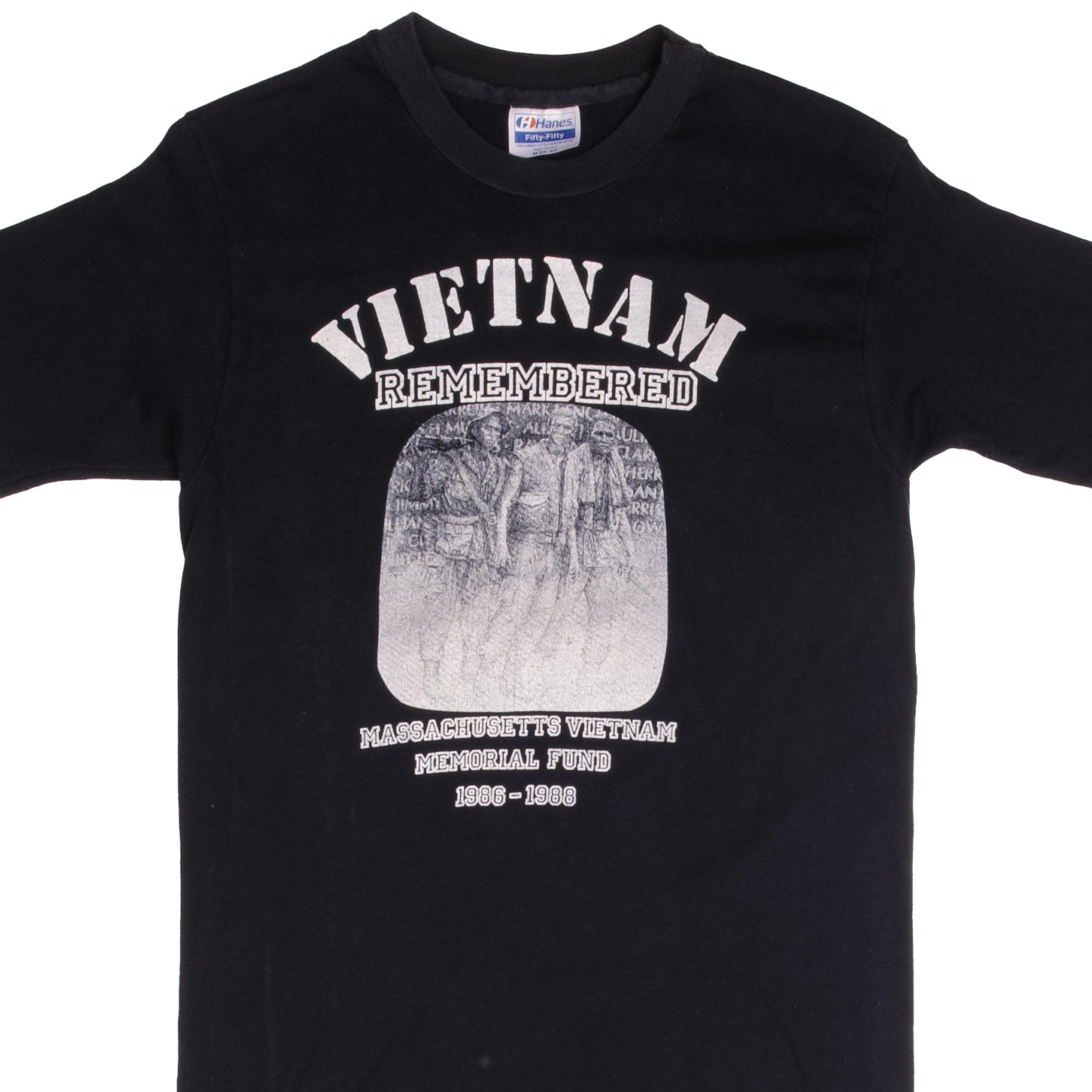 Vintage Vietnam Veteran Memorial Massachusetts T-Shirt 1988 Small - Made in USA - Patriotic Military Apparel for Veterans Day & Memorial Day