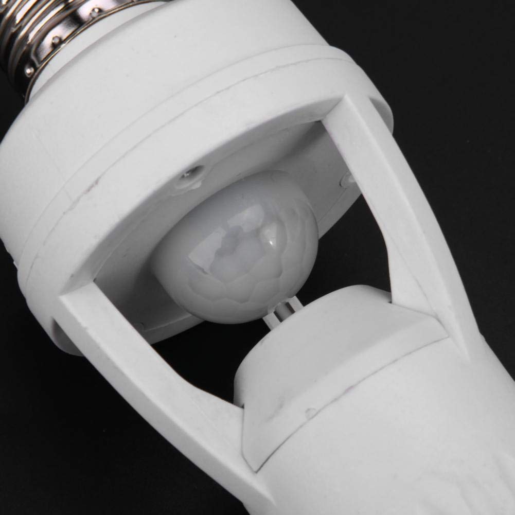 E27 LED Lamp Base with PIR Motion Sensor - 220V PBT Screw Bulb Holder, Switch Socket for LED Bulbs - Perfect for Hallway, Closet & Security Lighting