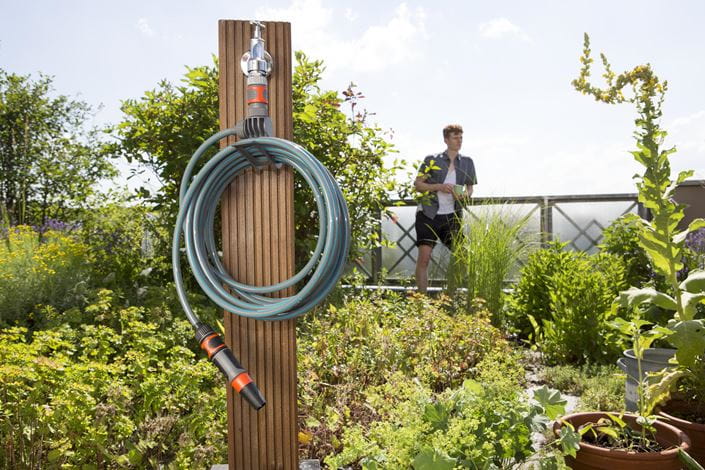 Gardena Terrace Spiral Hose - Expandable Garden Water Hose with 360° Rotation - Perfect for Patio, Lawn, and Outdoor Watering