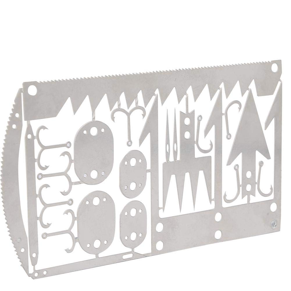 2Pcs Survival Multitool Card - Compact Outdoor Camping Tool with Fishing Hooks & Arrowheads - Essential Hunting Gear for Wilderness Survival, Hiking, Backpacking & Emergency Preparedness