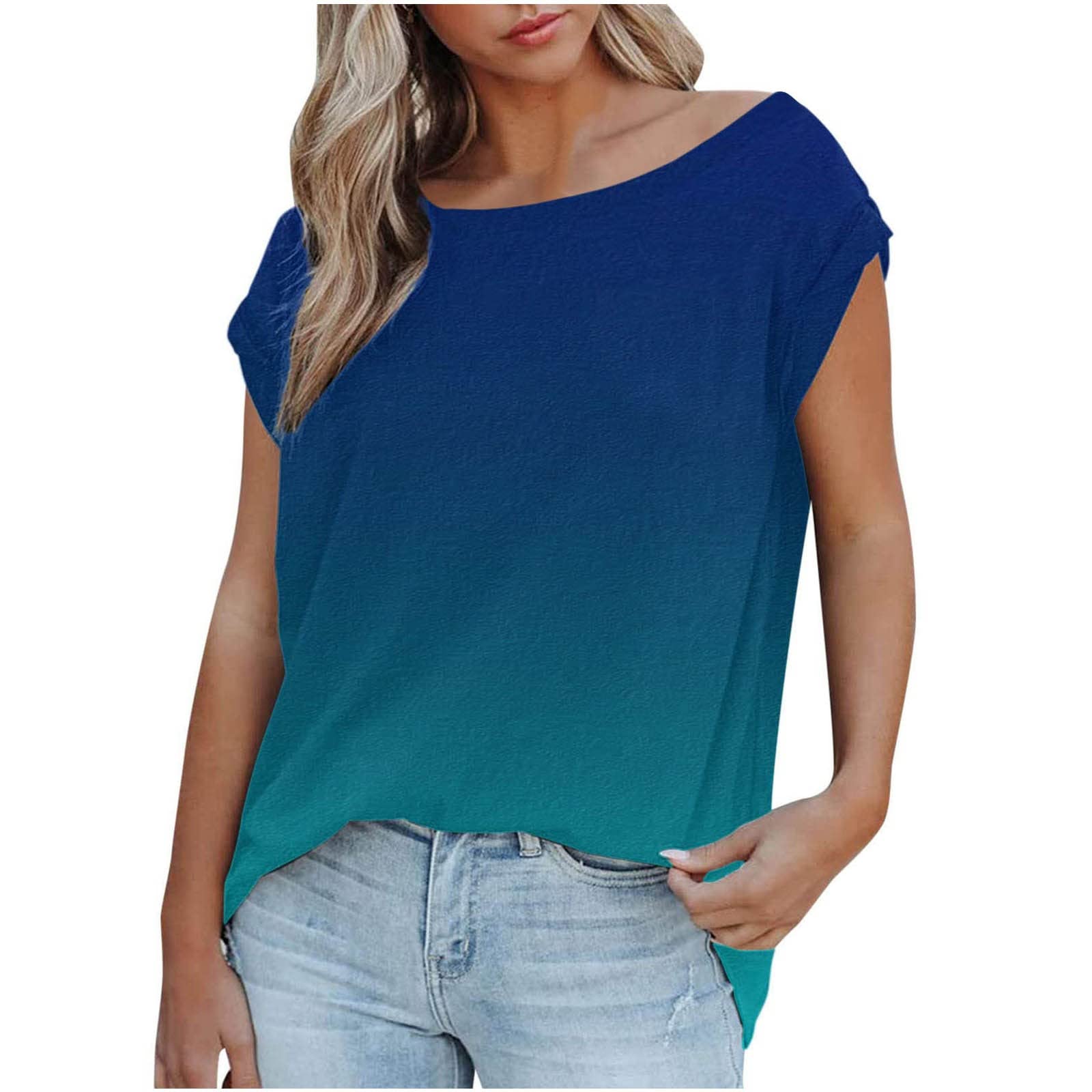 Women's Fashion Summer 2022 Casual Raglan Sleeve Printed T-Shirt & Hawaiian Shirt - Sexy Halter Top Blouse for Beach, Vacation & Party Outfits