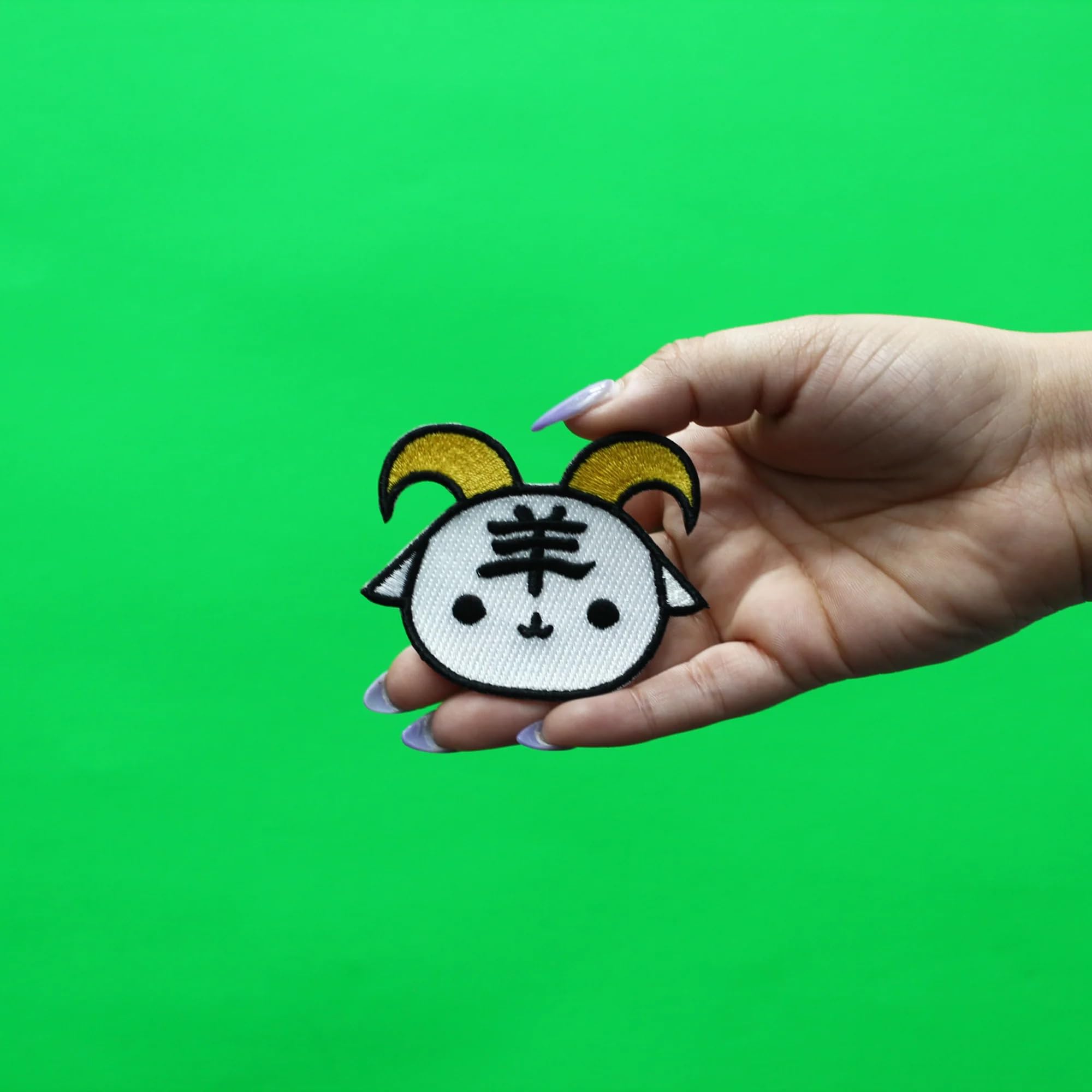 Chinese Zodiac Goat Embroidered Iron On Patch - DIY Clothing Decoration for Jackets, Hats, Bags & Costumes | Perfect for Chinese New Year, Cosplay & Fashion Accessories