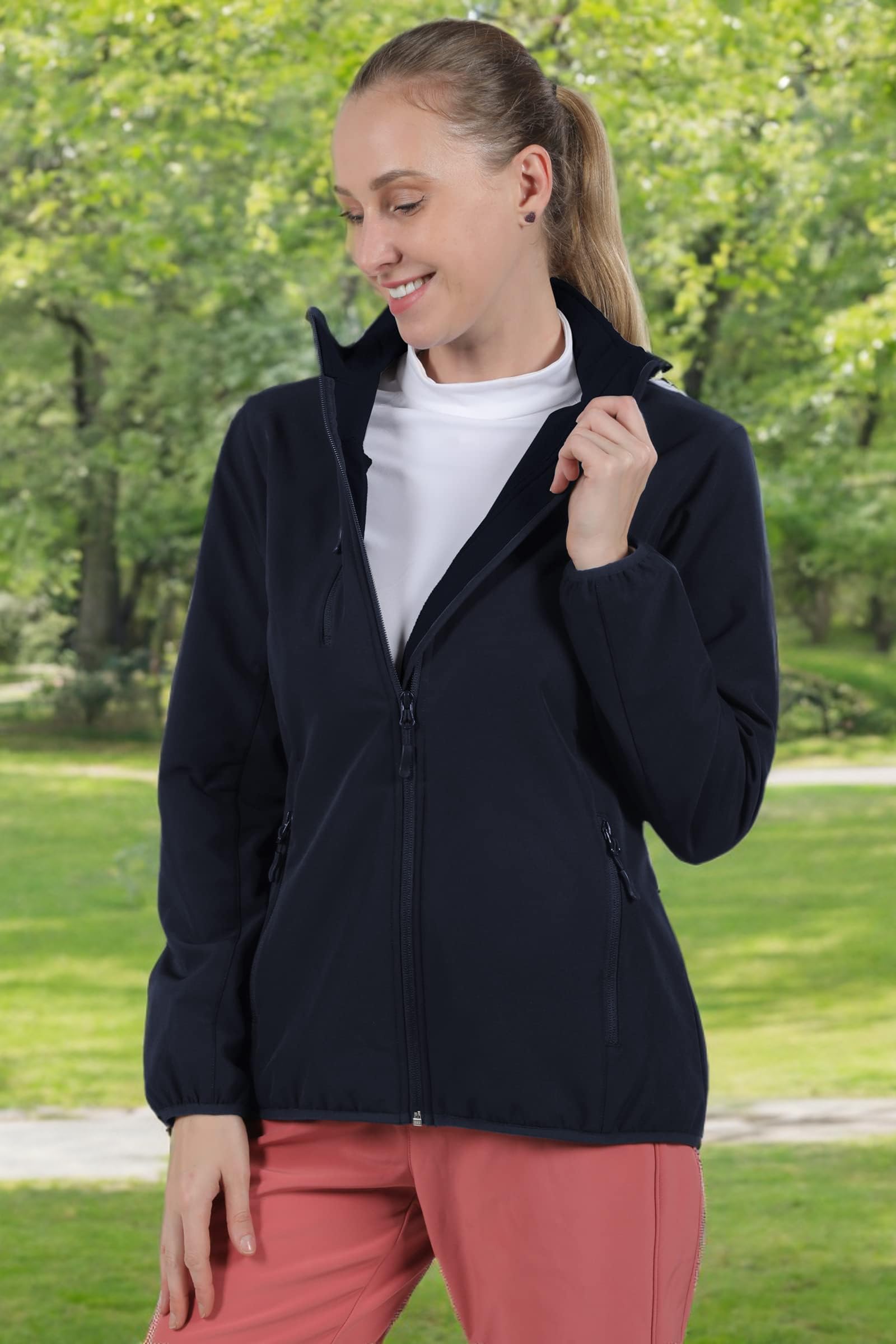 Women's Softshell Jacket with Fleece Lining - Windproof Athletic Outerwear for Running, Hiking & Travel | Perfect for Outdoor Adventures, Winter Sports & Casual Wear