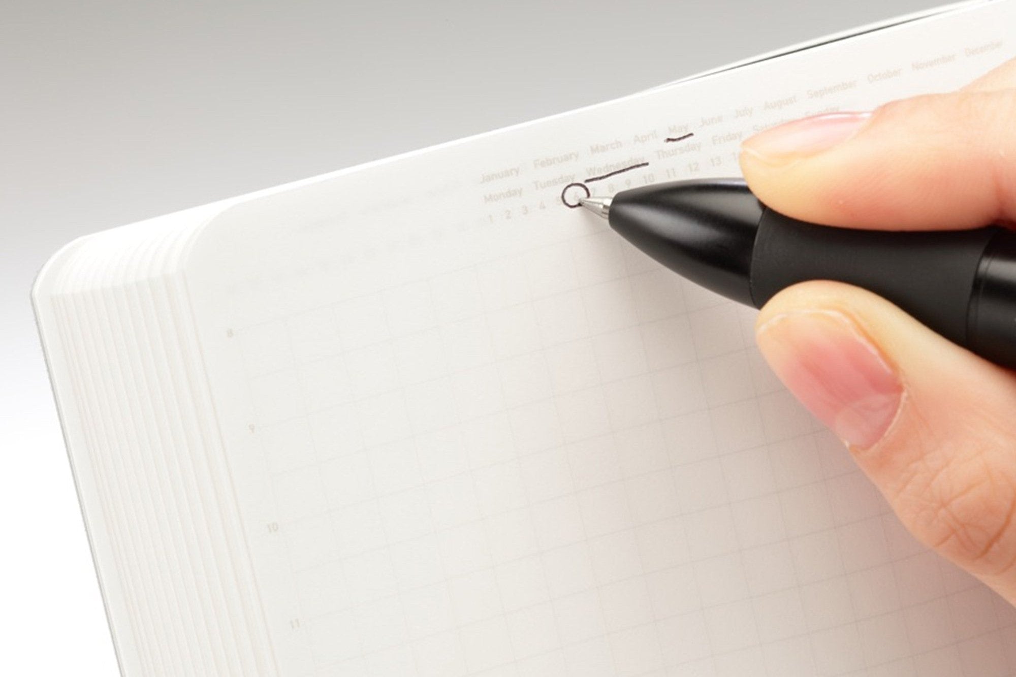 Stalogy 1/2 Year A6 Grid Notebook - 186 Pages Black Journal for Bullet Journaling, Note Taking & Daily Planning