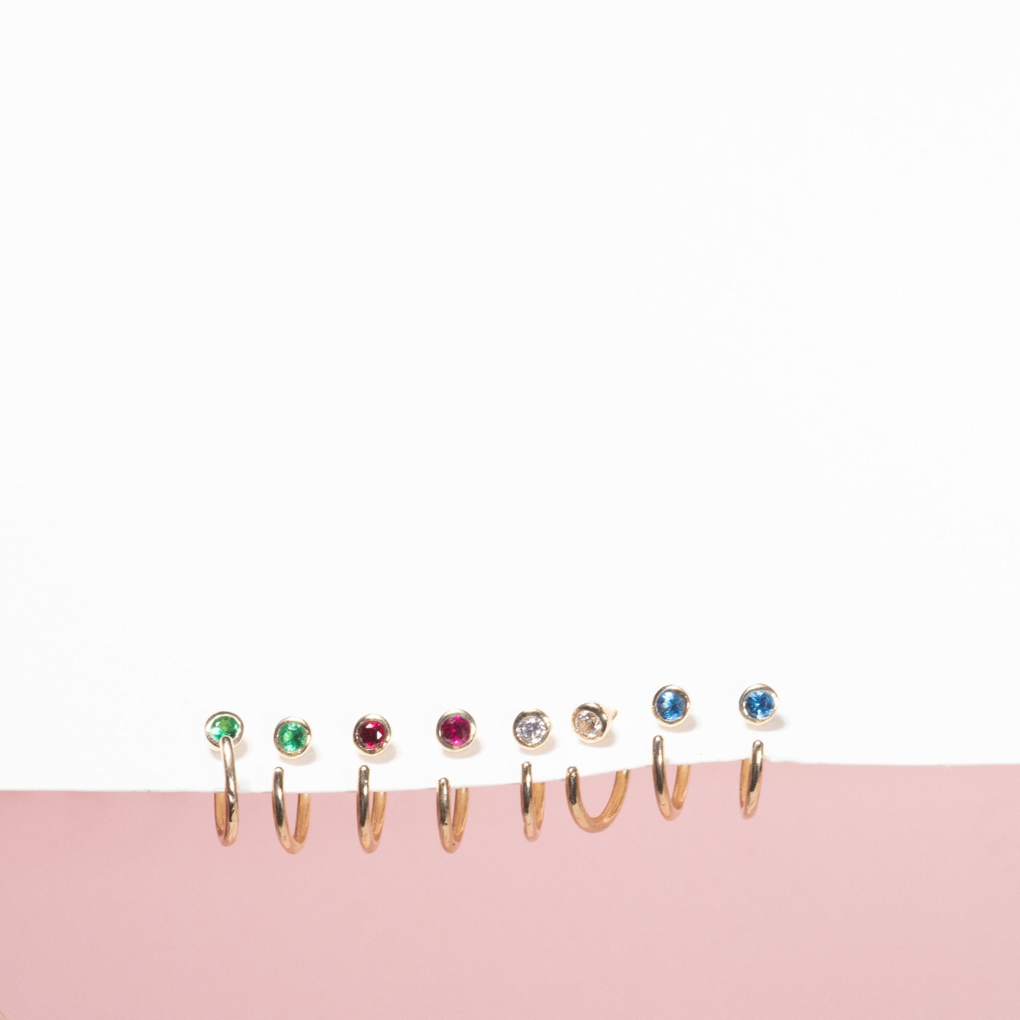 14K Yellow Gold Ruby Ear Cuff - Elegant Dainty Cartilage Earring for Women - Perfect for Parties, Weddings & Everyday Wear
