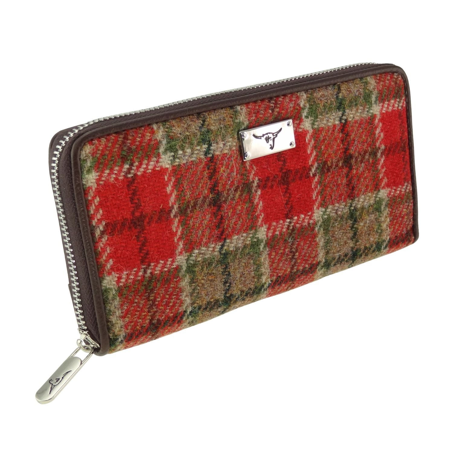 Harris Tweed Long Zip Wallet for Men & Women - 22 Stylish Colors | RFID Blocking Leather Card Holder for Travel, Business & Everyday Use
