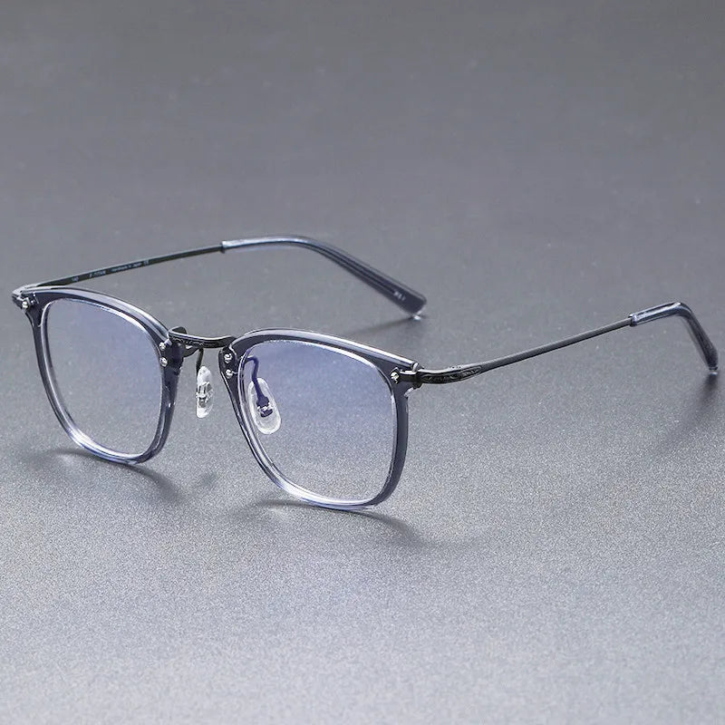 Stylish Black Unisex Titanium Acetate Square Eyeglasses G806 - Perfect for Work, Reading & Fashion Accessories