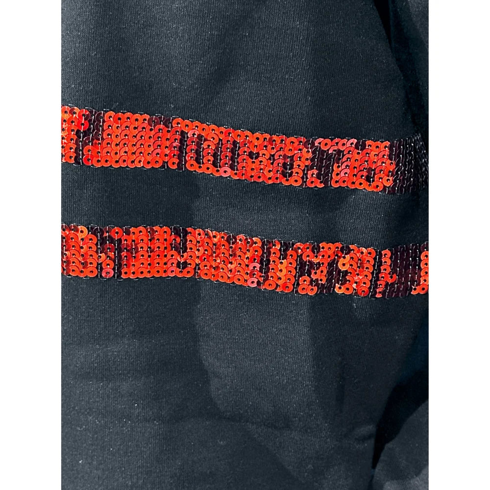 Kansas City Chiefs Women's Sequin Cropped Pullover Hoodie - Stylish NFL Football Fan Apparel for Game Day, Parties & Casual Wear