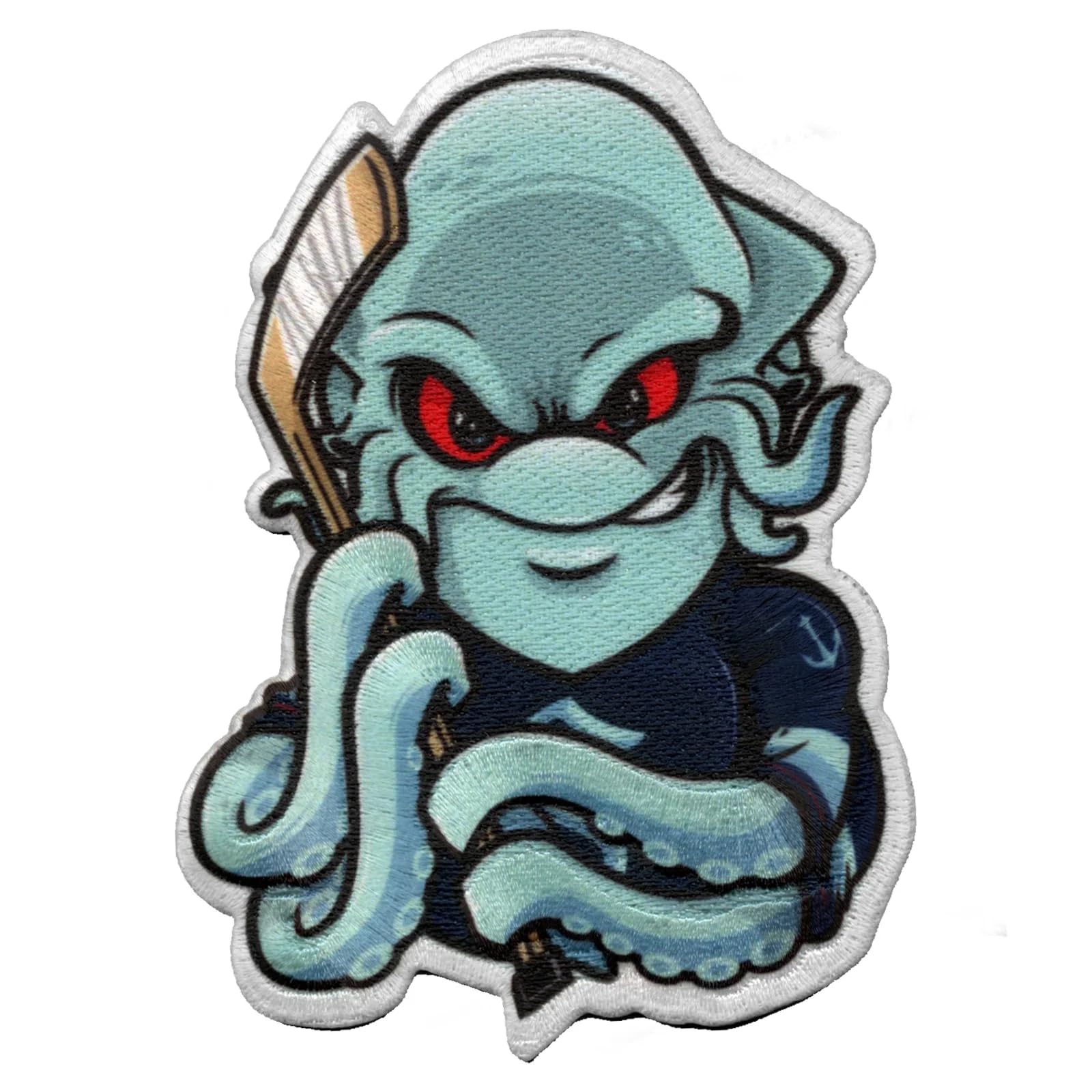 Seattle Washington Hockey Octopus Mascot Parody Embroidered Iron-On Patch for Jerseys, Hats & DIY Crafts - Perfect for NHL Fans & Sports Enthusiasts