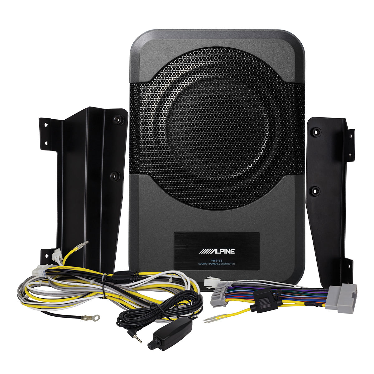 Alpine PWE S8 WRA 8-Inch Compact Powered Subwoofer for 2011-2018 Jeep Wrangler - Perfect for Off-Road Adventures & Enhanced Car Audio Experience