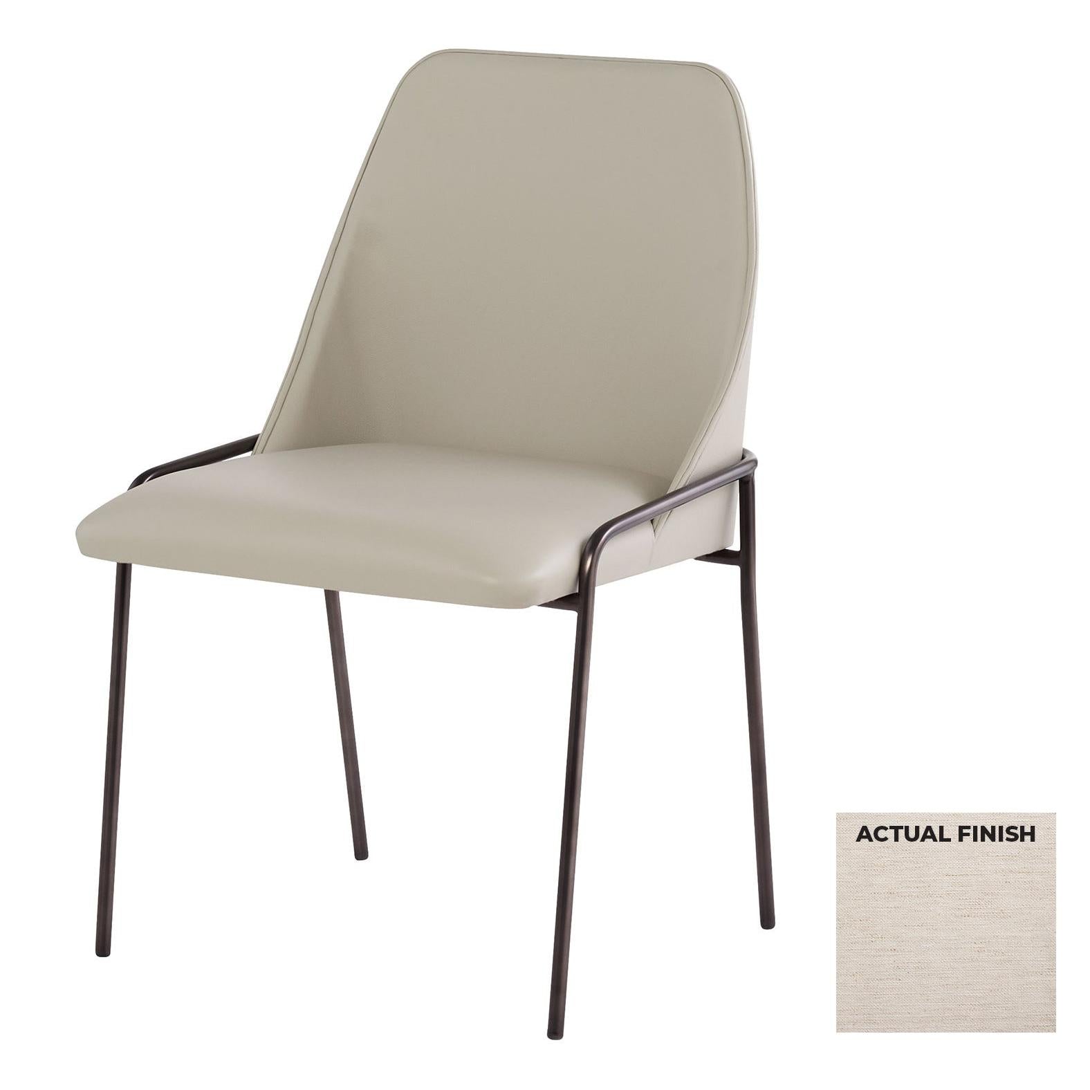 Cyan Design 11801 Suez Dining Chair - Wheat Linen Weave Upholstered Seat | Modern Farmhouse Style Dining Room Chair for Kitchen, Breakfast Nook & Formal Dining Sets