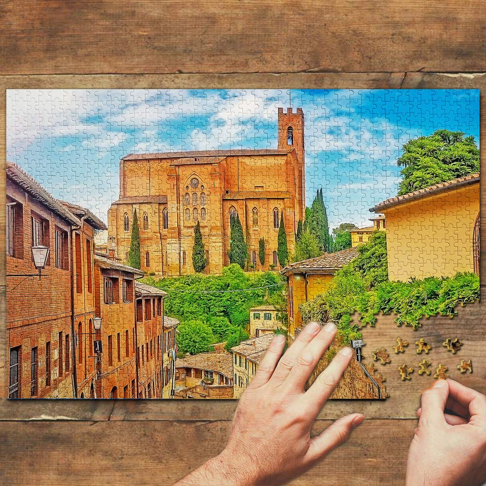 1000-Piece Italy Siena Wooden Jigsaw Puzzle - Travel Souvenir & Home Decor for Adults, Perfect Gift for Puzzle Lovers & Italy Enthusiasts