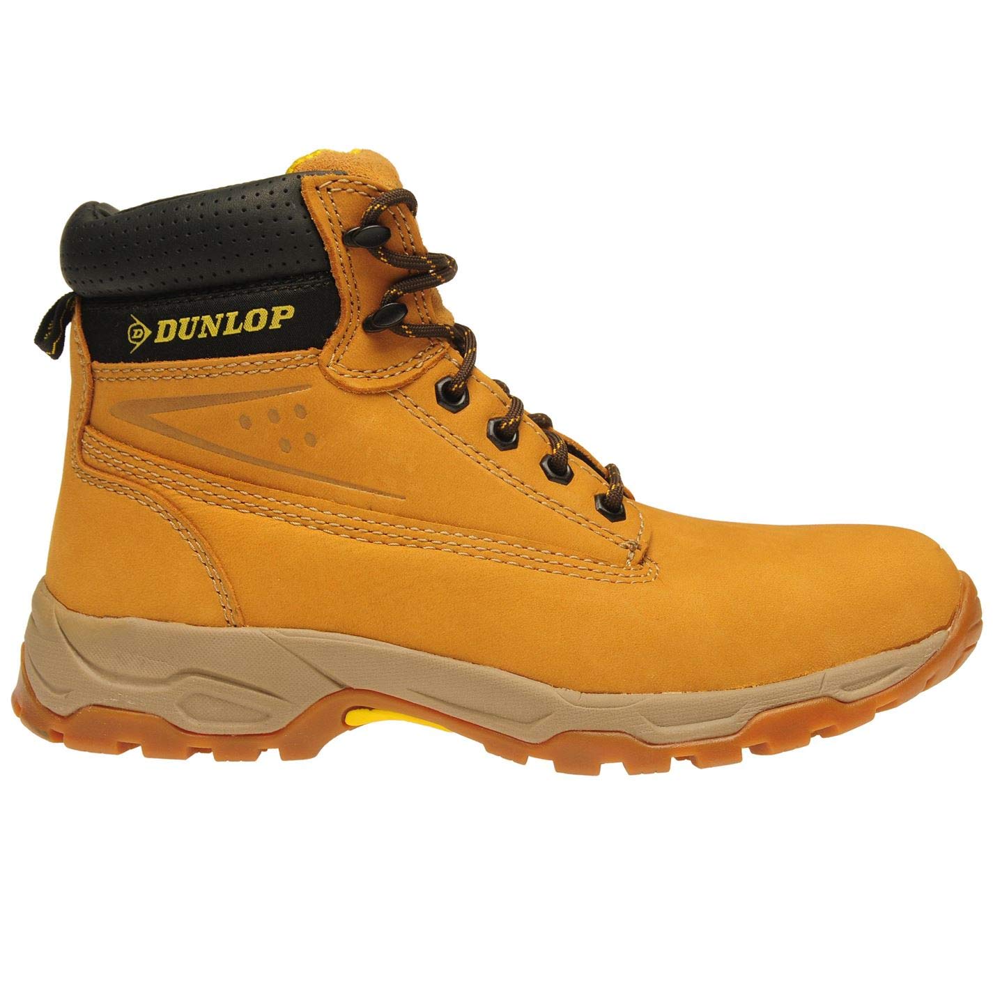 **Dunlop Men's Steel Toe Safety Boots - Honey Size 6 (39) - Heavy Duty Work Boots with Lace-Up Design for Construction, Warehouse & Industrial Use**