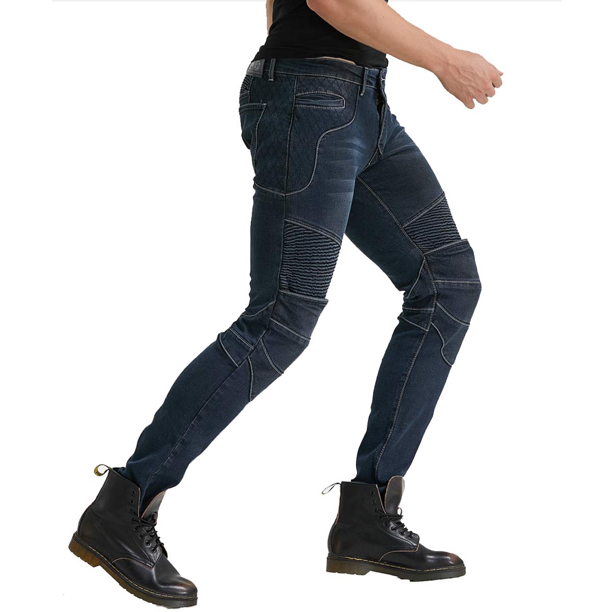 2019 Men's Motorcycle Riding Jeans - Biker Pants with Anti-Fall Protection for Racing & Motorbike (XXL 36, Waist 37